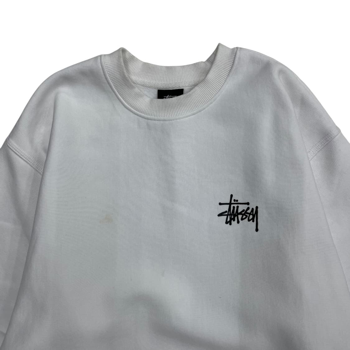 스투시 미니로고 화이트 맨투맨 M 상품이미지4