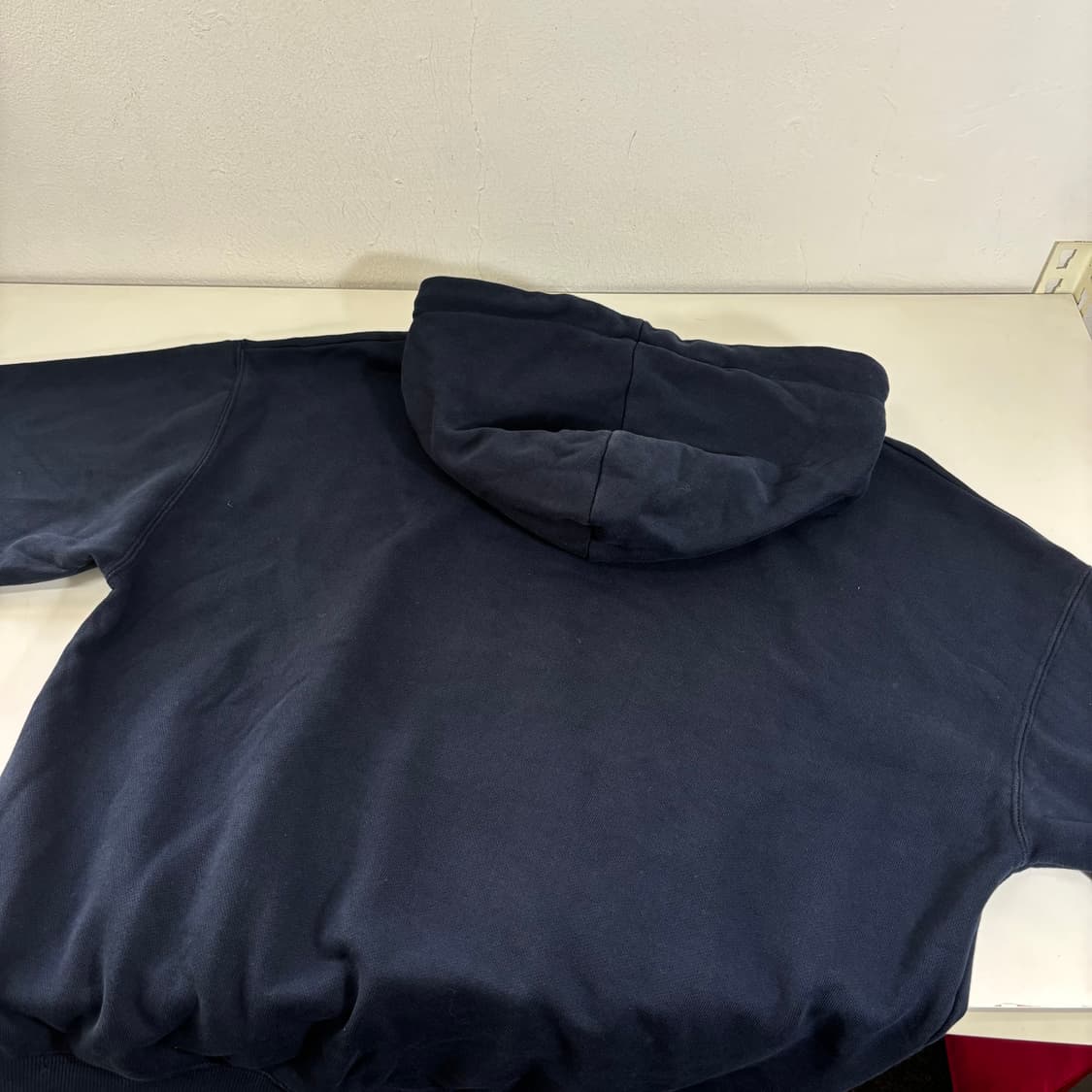 L-XL 퍼스텝 네이비 오버핏 스웻코튼 후드티 상품이미지3