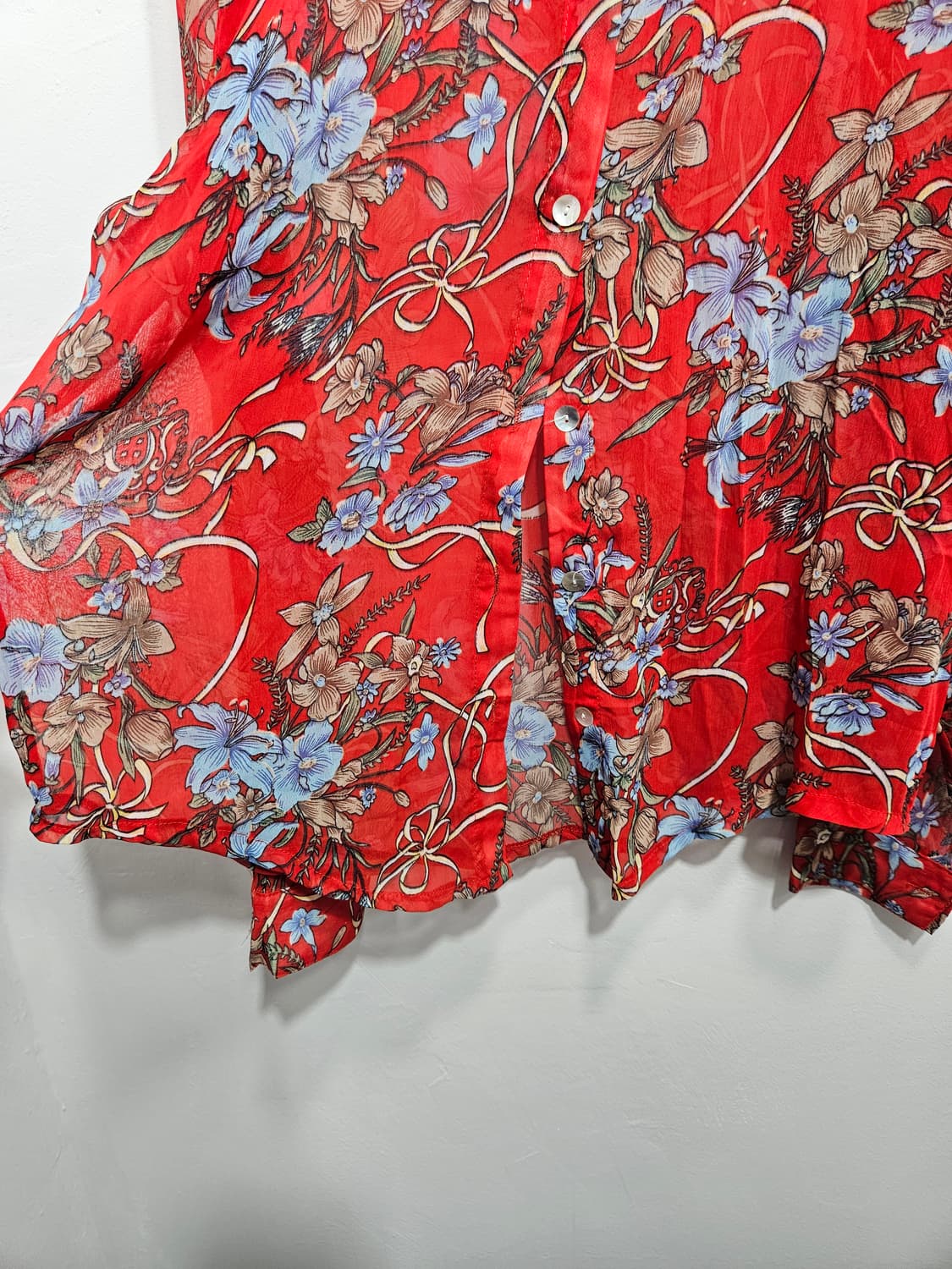 꽃무늬 시스루 셔츠 블라우스  상품이미지6