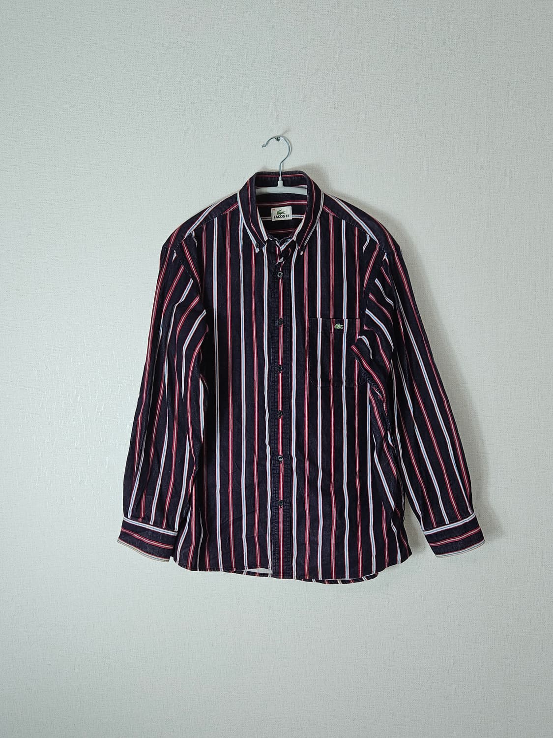 라코스테 스웨이드 셔츠 스트라이프 레드블랙 남성 95 상품이미지1
