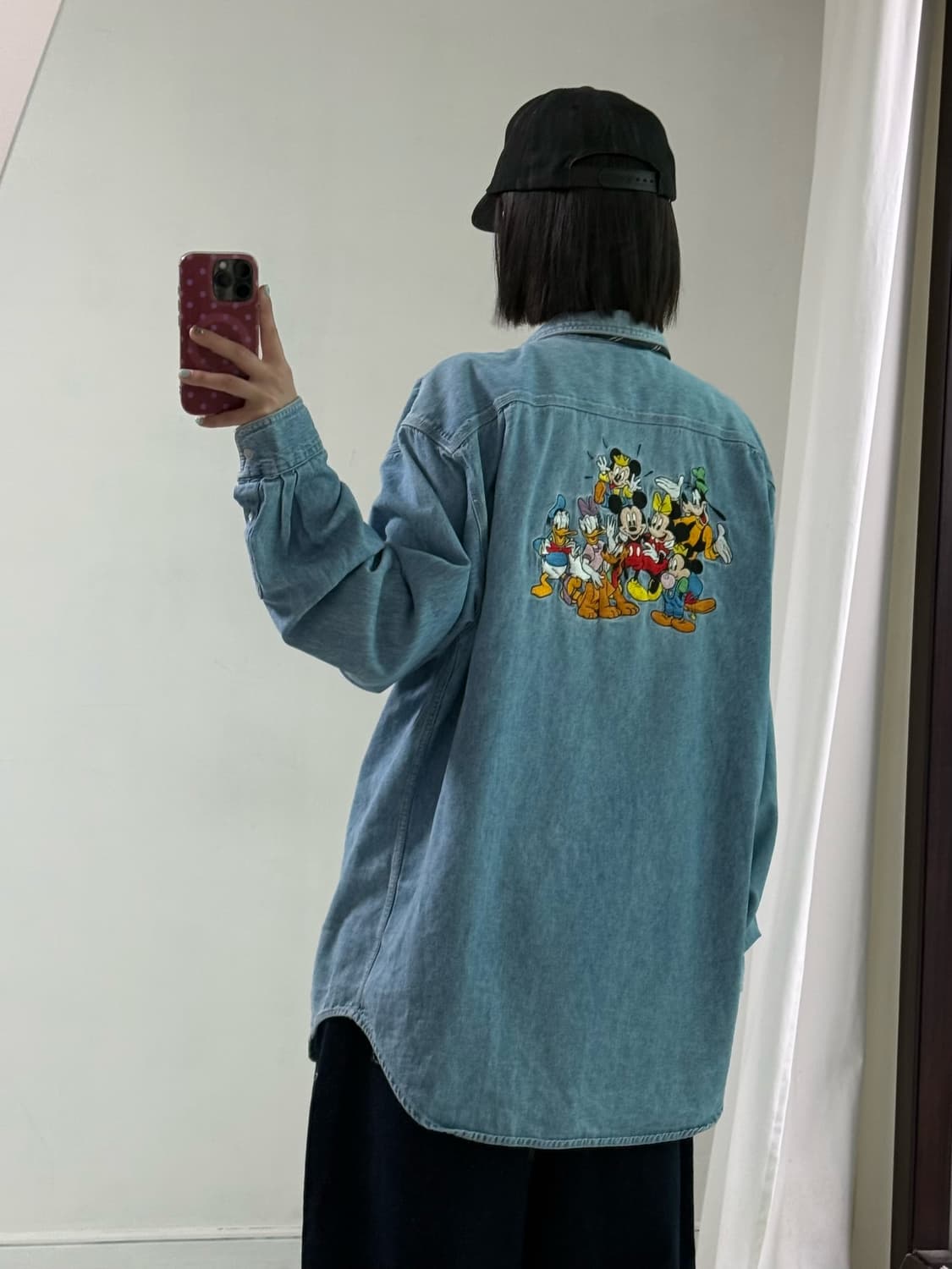 90's 디즈니 자수 데님셔츠 상품이미지2