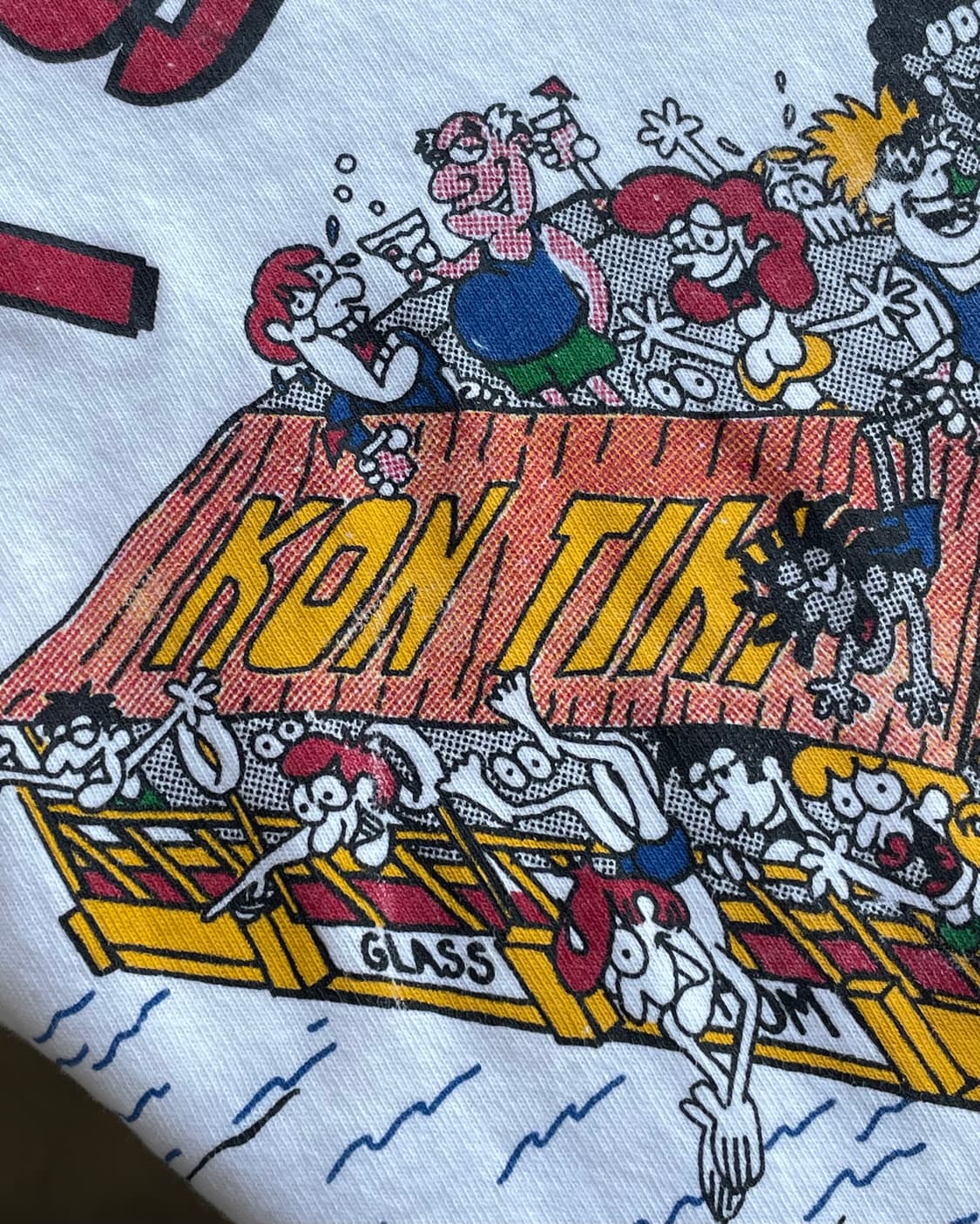 90‘s USA “I survived” cartoon T-shirt L 상품이미지7