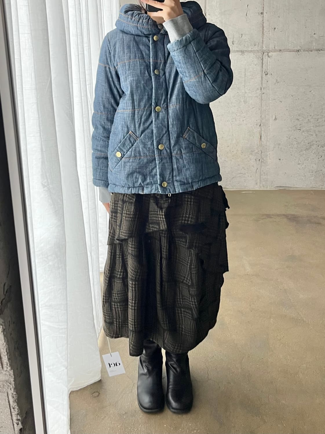 메르시보꾸 데님 벌룬 푸퍼 자켓 상품이미지2