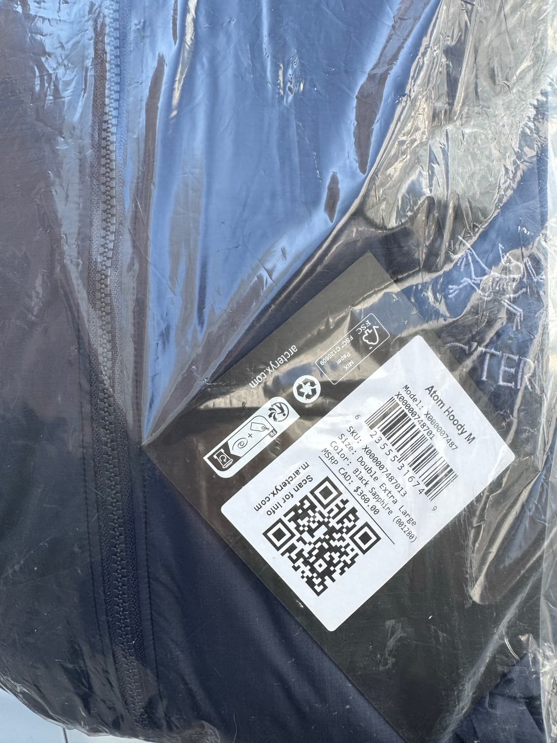 아크테릭스 아톰 후디 블랙사파이어 XXL 상품이미지1