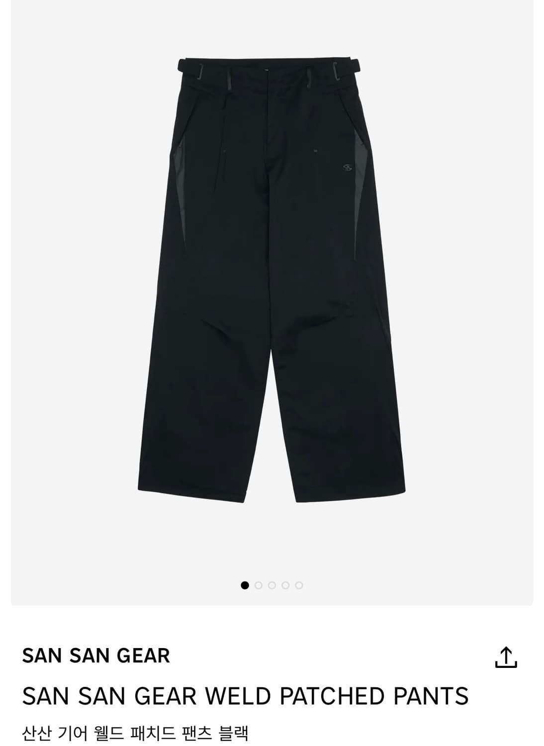 [4] 산산기어 웰드 패치드 팬츠 블랙 상품이미지1