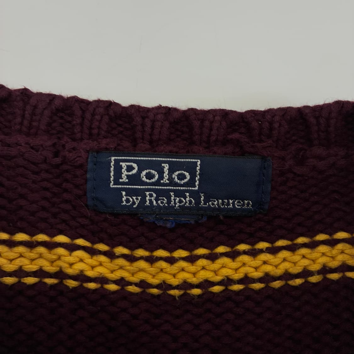 Polo  폴로 랄프로렌 자수 버건디 코튼 스트라이프니트 상품이미지5