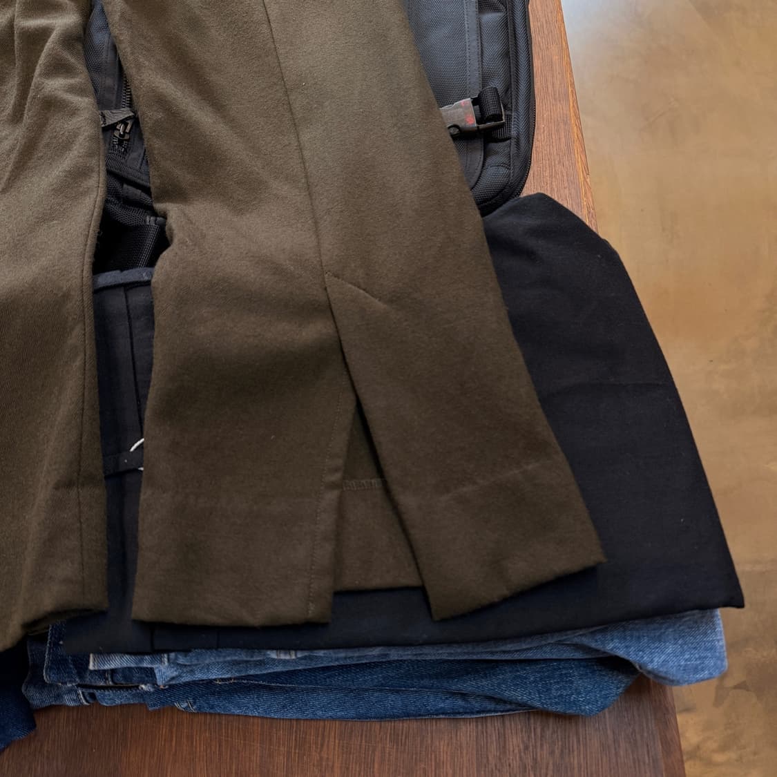 20AW 요크 울 플란넬 스트레이트 밑단 커팅 트라우저 32 33 상품이미지2