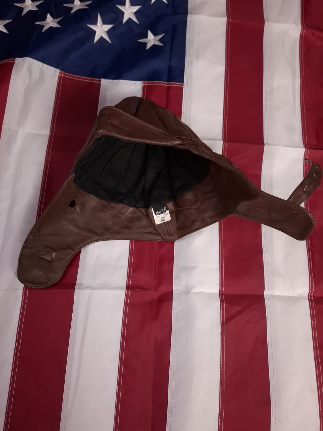 새제품급 밀텍사 WW1 복각 리얼레더 에어로스쿼드론 플라잉 헬멧 상품이미지10