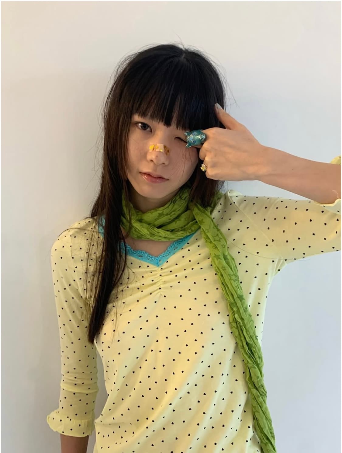 mini heart lace top (lemon) 상품이미지4