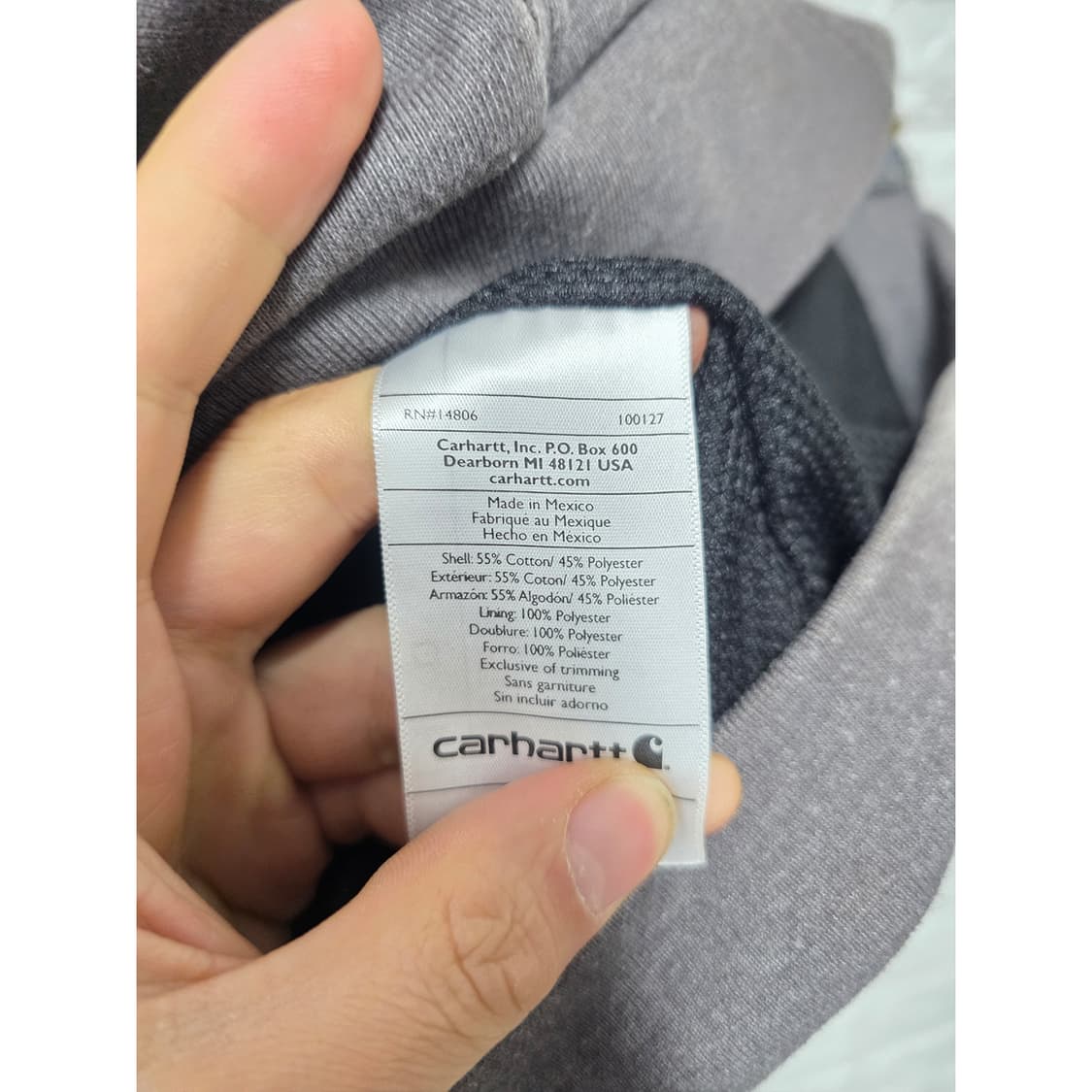 칼하트 후드집업 그레이 L 상품이미지3