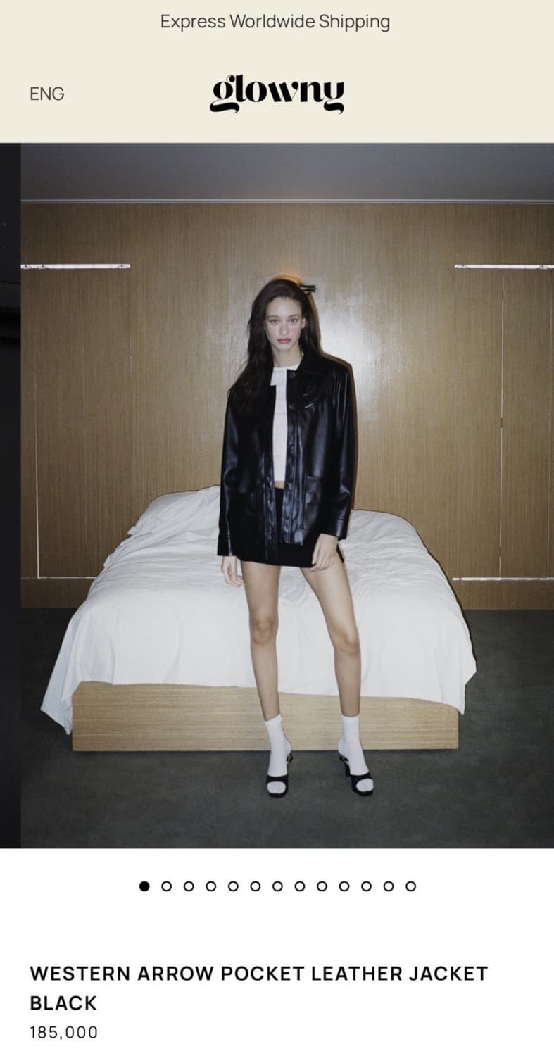 나연착용 글로니 웨스턴 애로우 레더자켓 상품이미지4