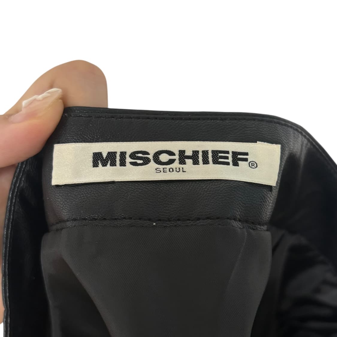 3833 미스치프 블랙 가죽 미니스커트 숏스커트 상품이미지4