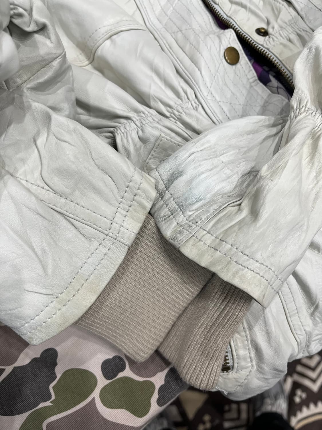 UNIT PLUS 양가죽 하이넥 셔링 자켓 우먼즈 상품이미지7