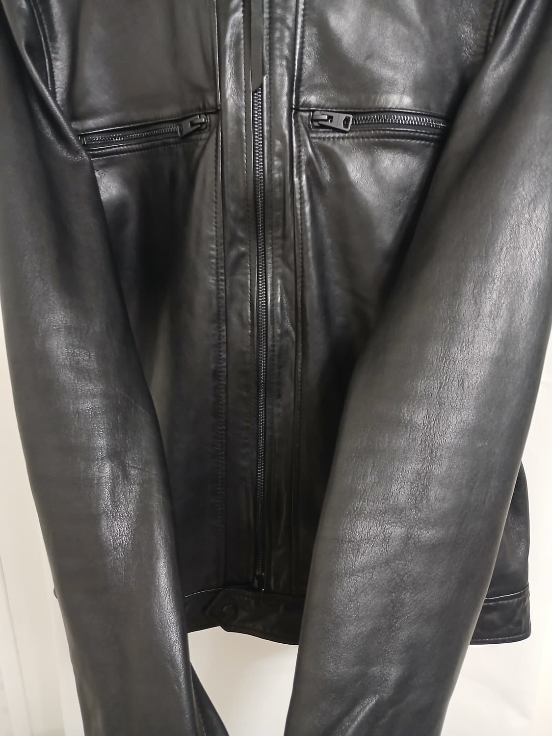 올세인츠 / 럭 Luck 램스킨 양가죽 슬림 레더자켓 블랙 / M  상품이미지7