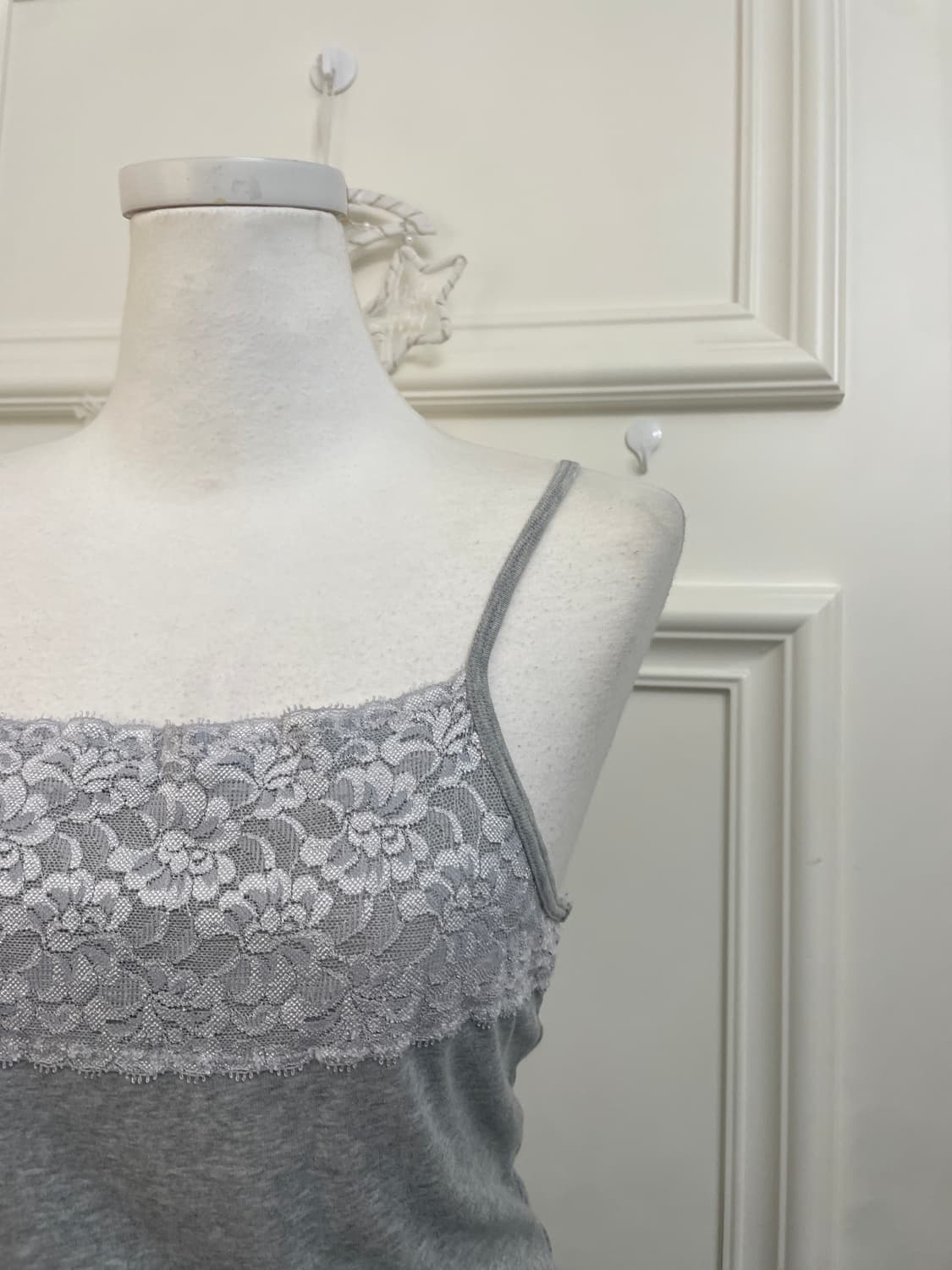 gray cotton open cardigan&lace sleeveles 상품이미지10