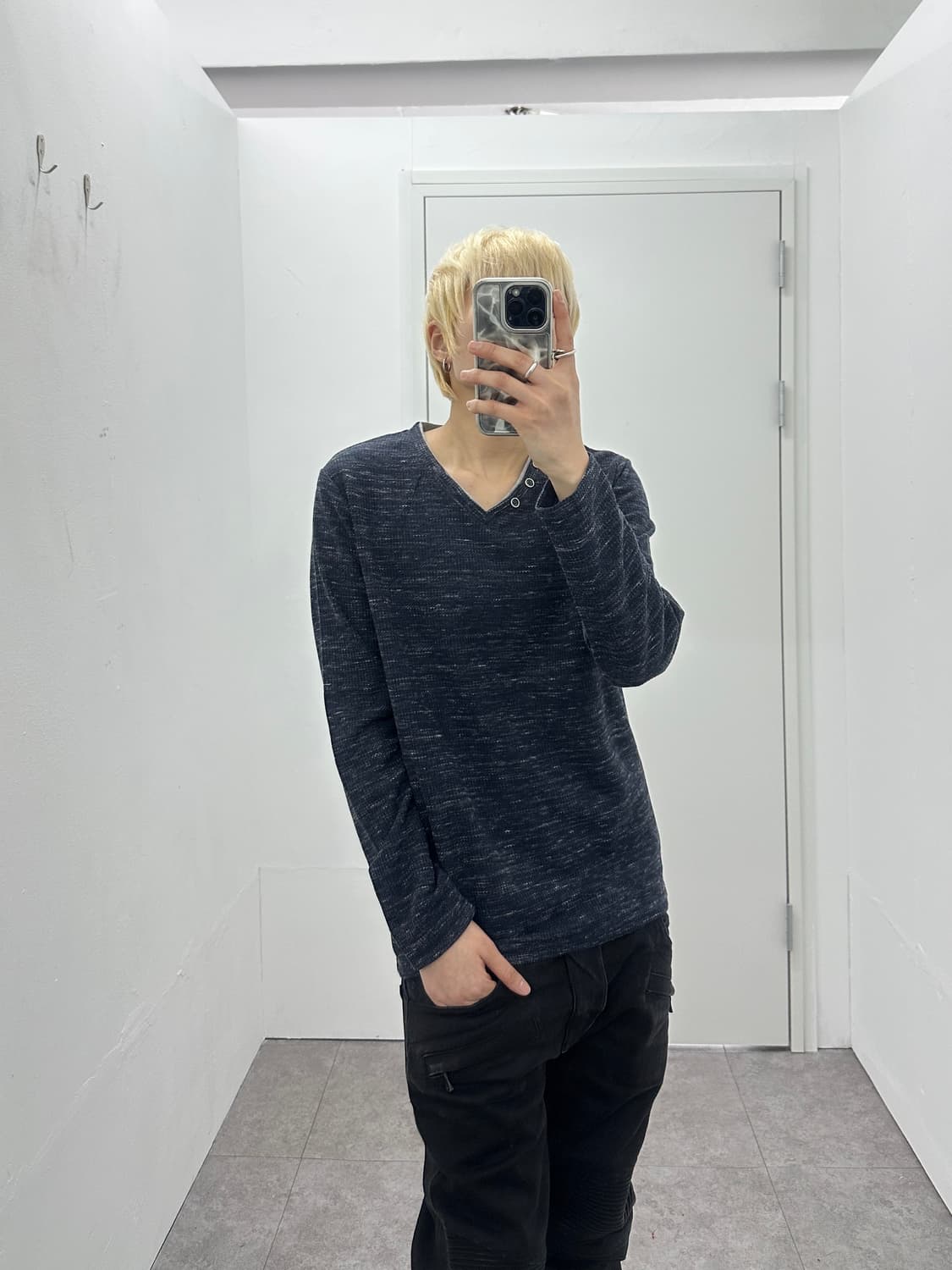 Japanese Vintage Button Detail Knit Tee  상품이미지4