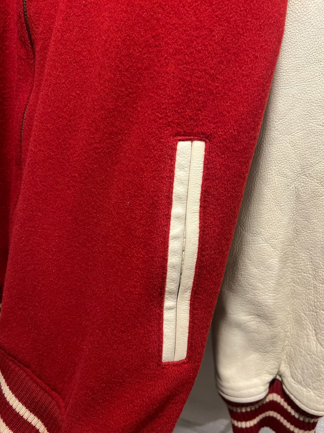 [2XL]90's USA 빈티지 OLIPHIL 유니버시티 레드 바시티자켓 상품이미지4