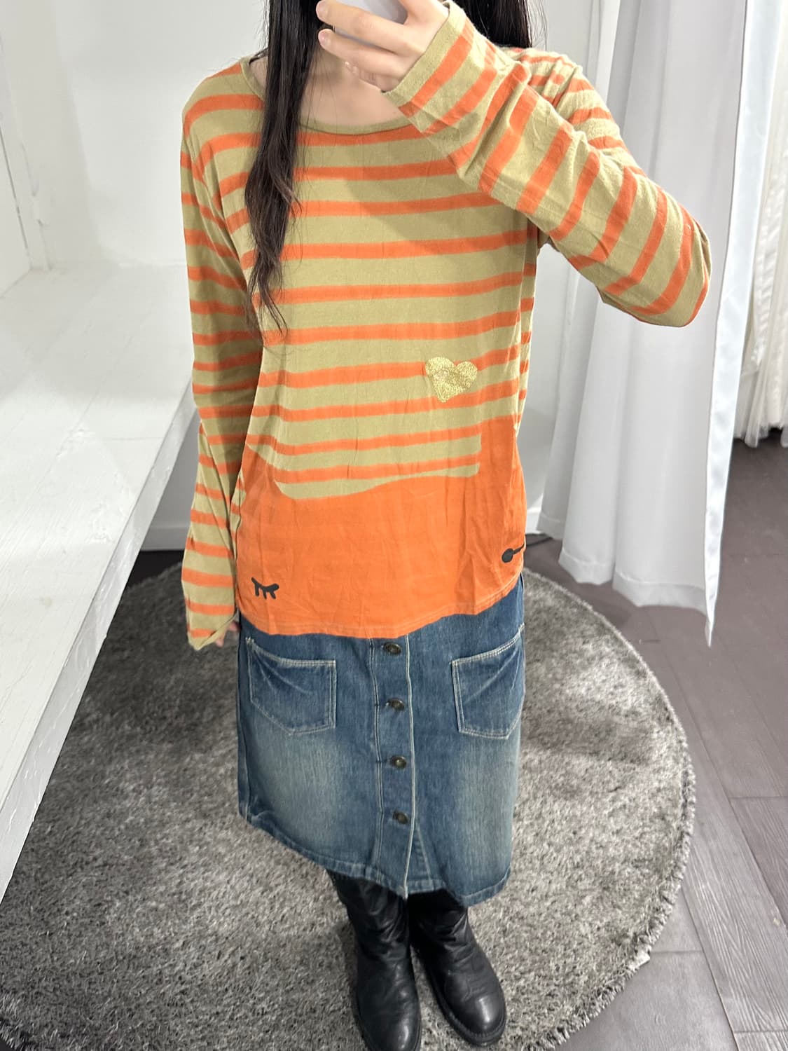 mili mili denim midi skirt 상품이미지3