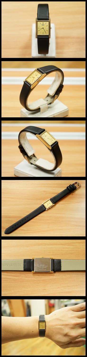 80s 세이코 탱크 프레임 여성용 금장 쿼츠 시계 상품이미지2