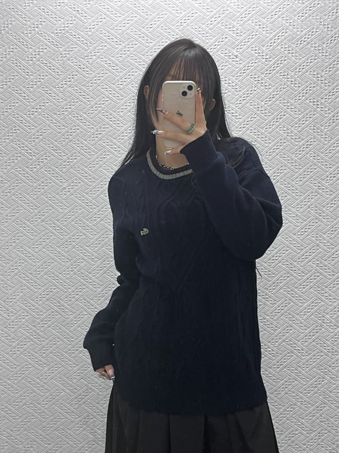 라코스테 올드스쿨 캐주얼 케이블 꽈배기 니트 100 C07816 상품이미지2