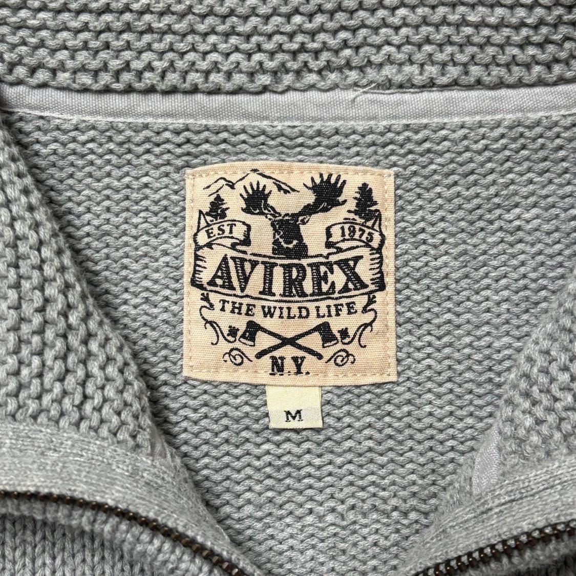 Avirex 아비렉스 성조기 니트 집업 상품이미지7