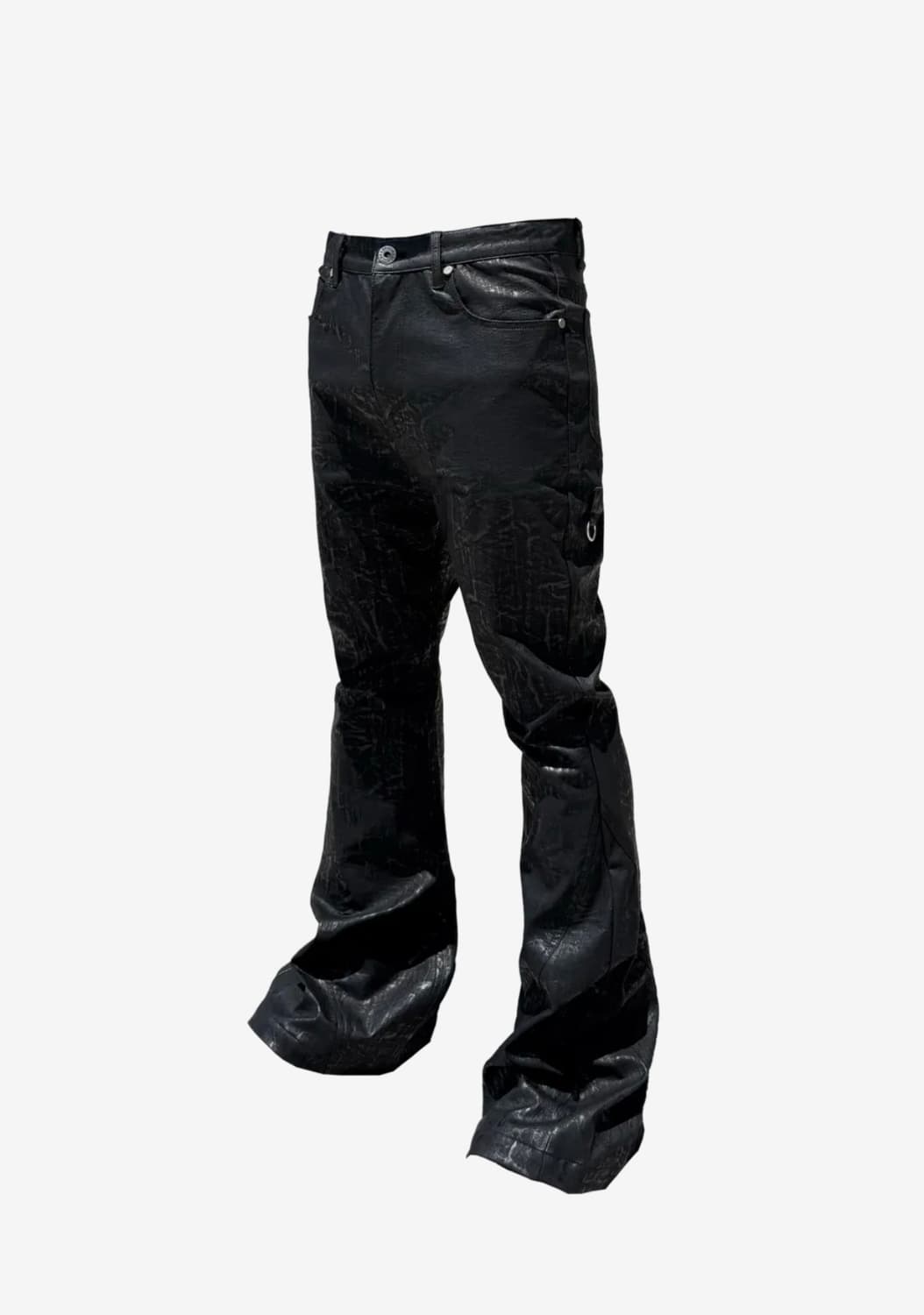 O2: Black Leather Flared Pants 상품이미지1