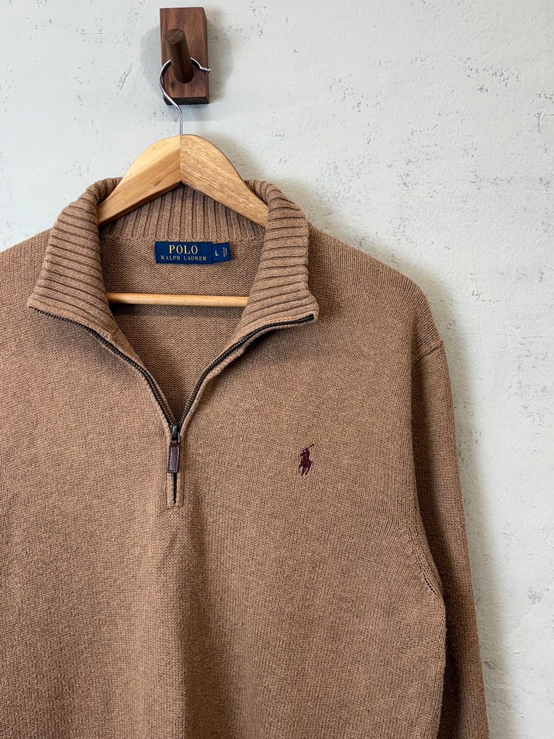 폴로랄프로렌 코튼 반집업 니트 베이지 상품이미지2