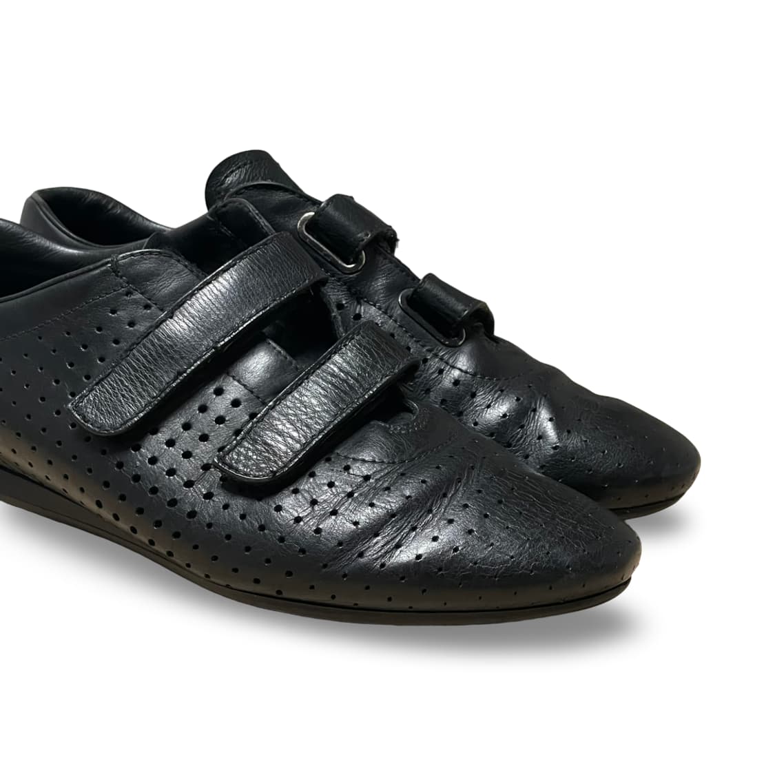 프라다 빈티지 펀칭 레더 벨크로 스니커즈 상품이미지3