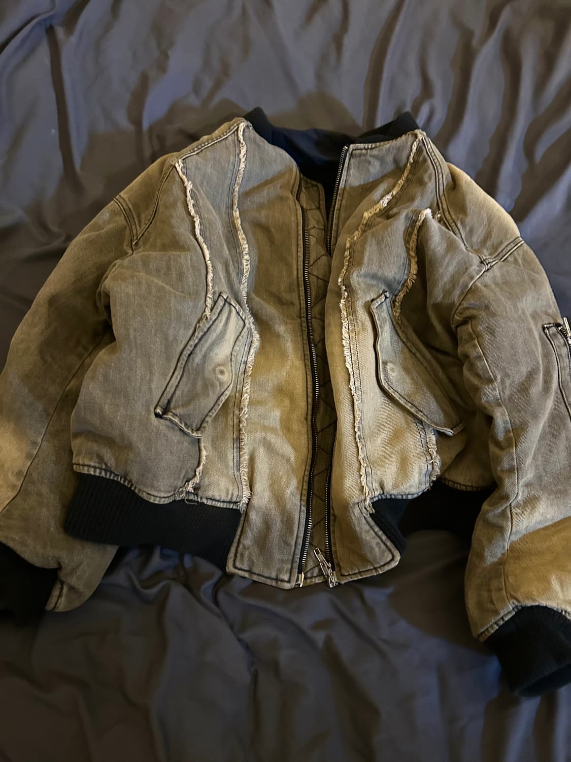 Bondage Detail Washed ma-1 bomber 상품이미지2