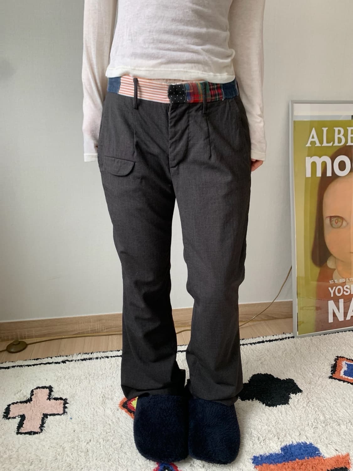 cinema patchwork belt pants 상품이미지3