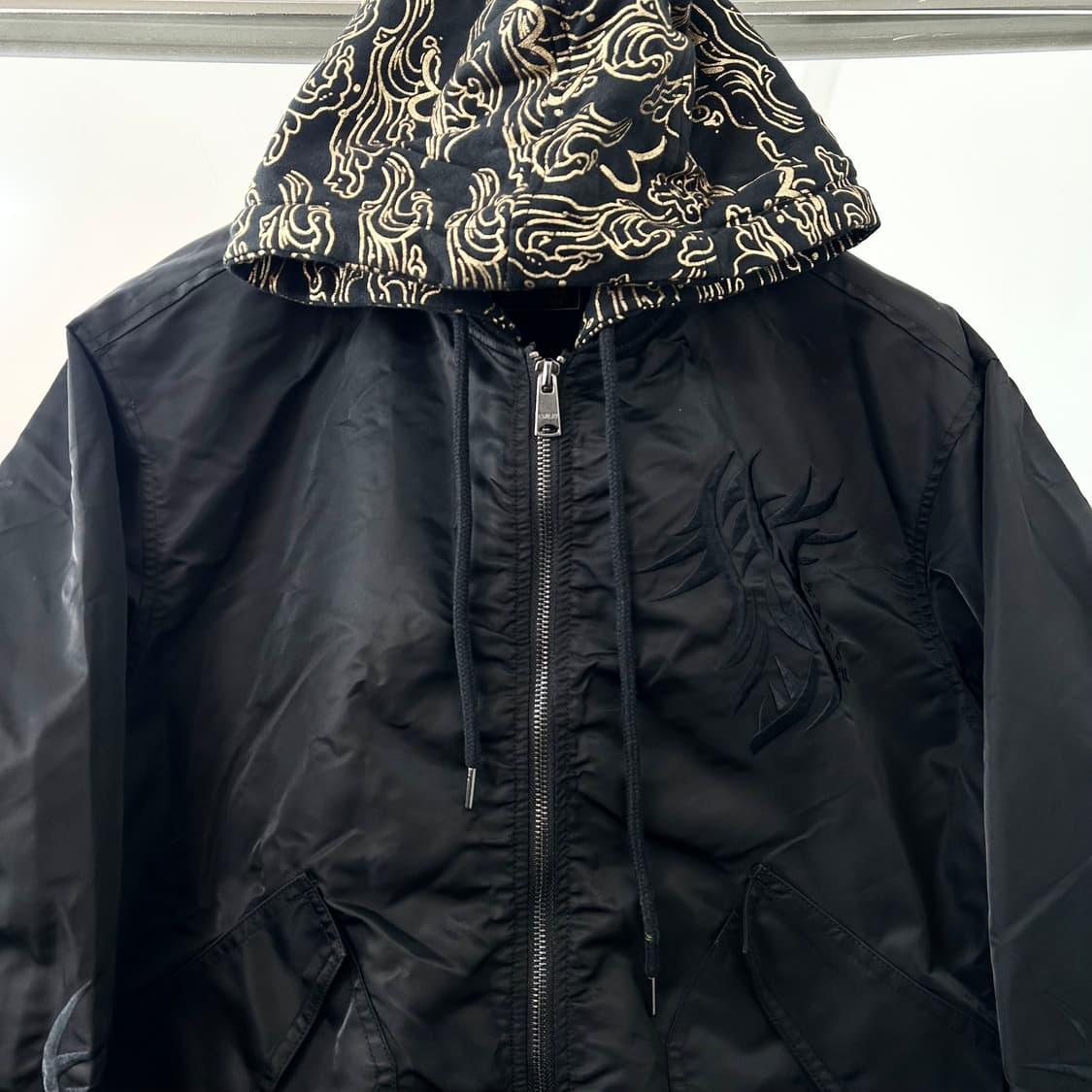 에비수 레이어드 플레임 후드 봄버 자켓 상품이미지6