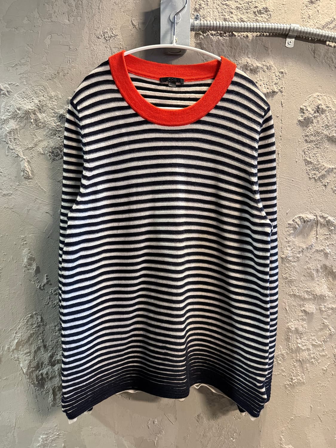 코스 COS 스트라이프 메리노 울 니트 네이비 아이보리 L 상품이미지1