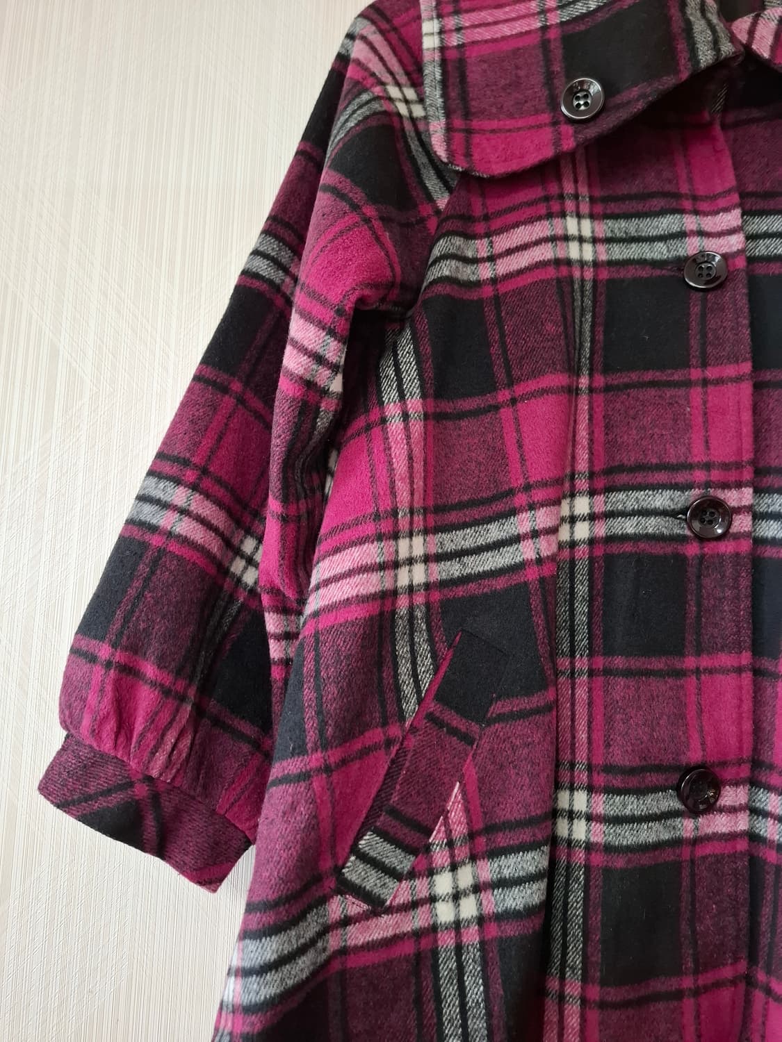 일본빈티지 귀여운 체크코트 상품이미지5