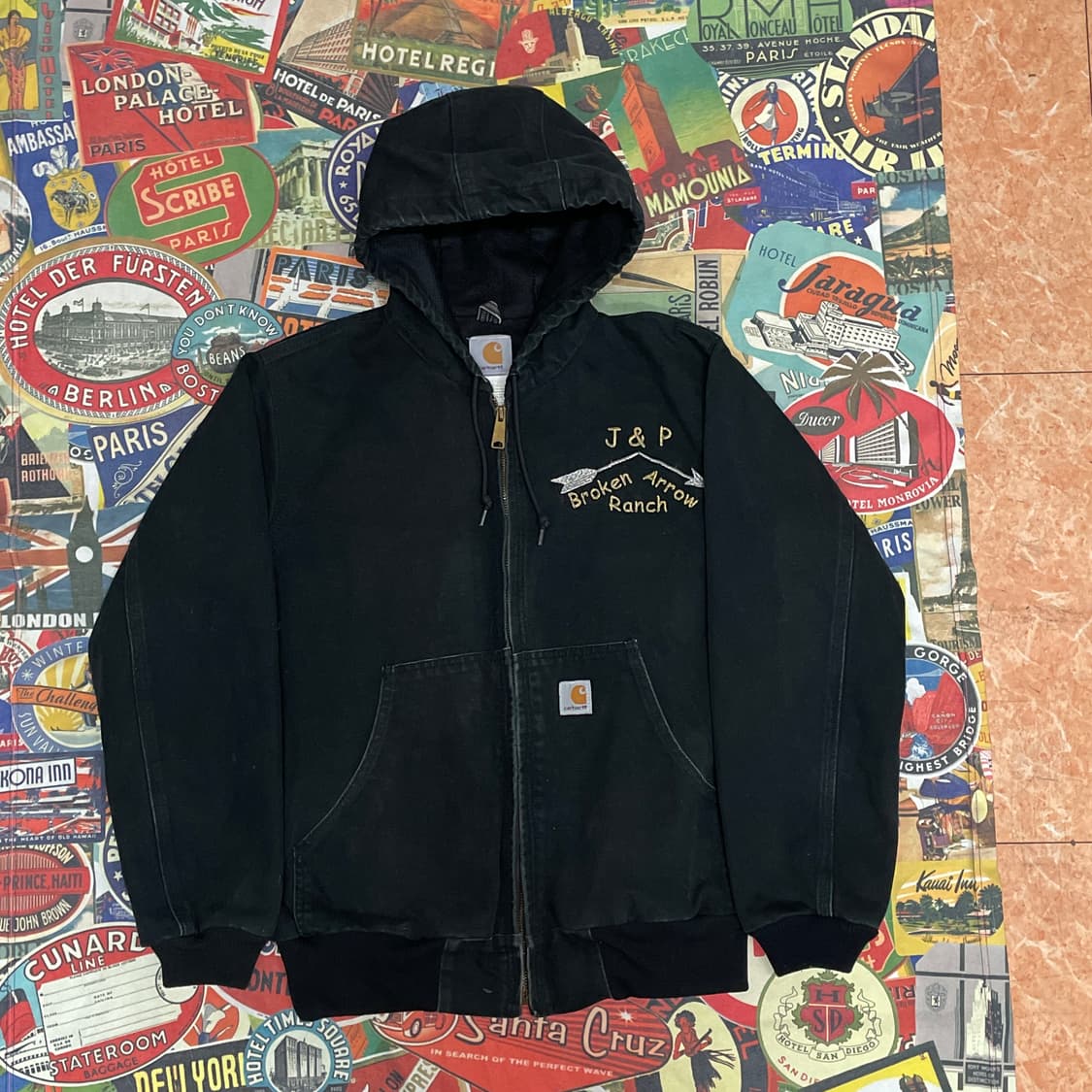 00s 칼하트 J&P 올드스쿨 덱자켓 j131 후드 엑티브 자켓 L 상품이미지7