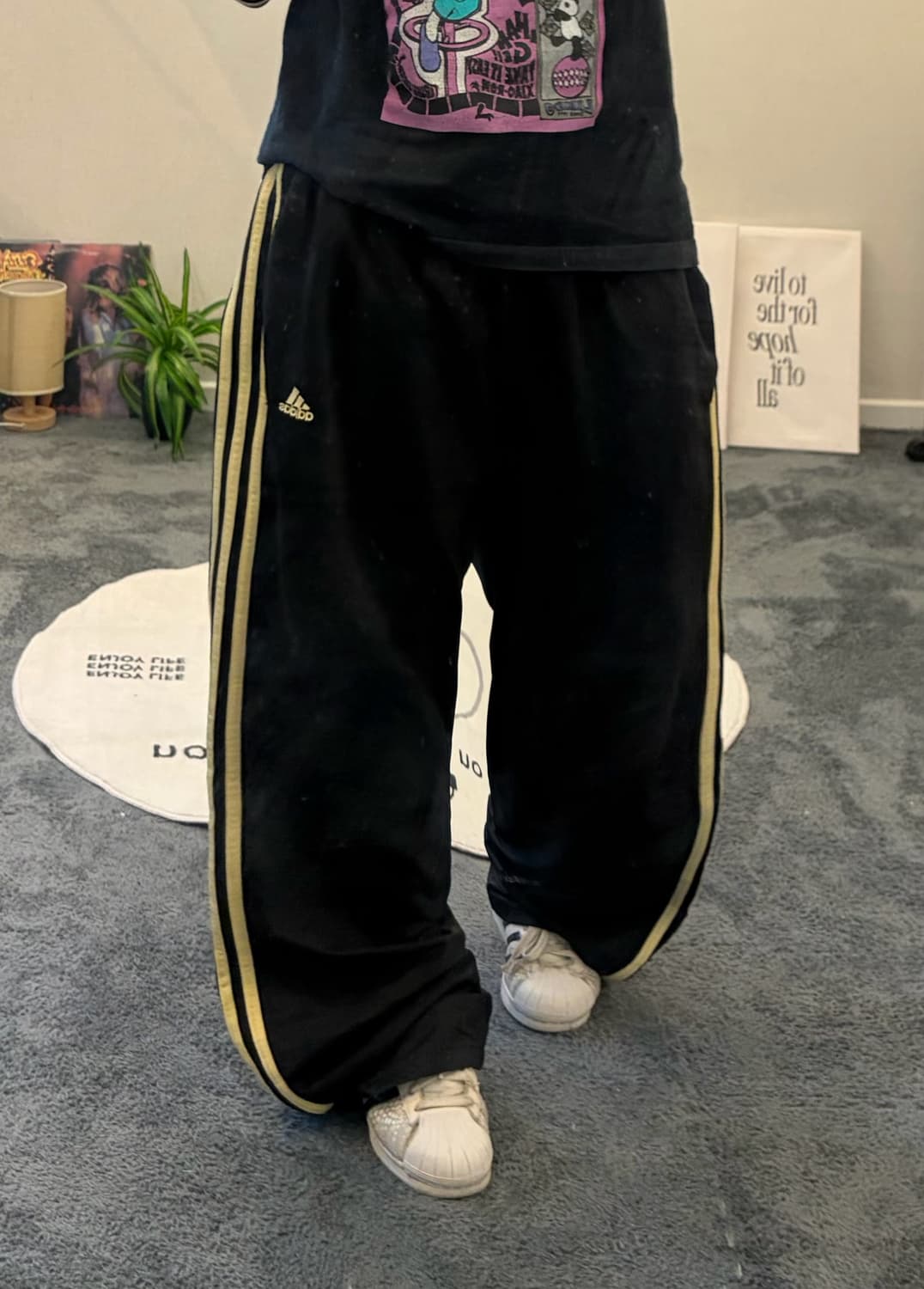 90s ADIDAS 블랙&옐로우 져지 트랙팬츠 상품이미지1