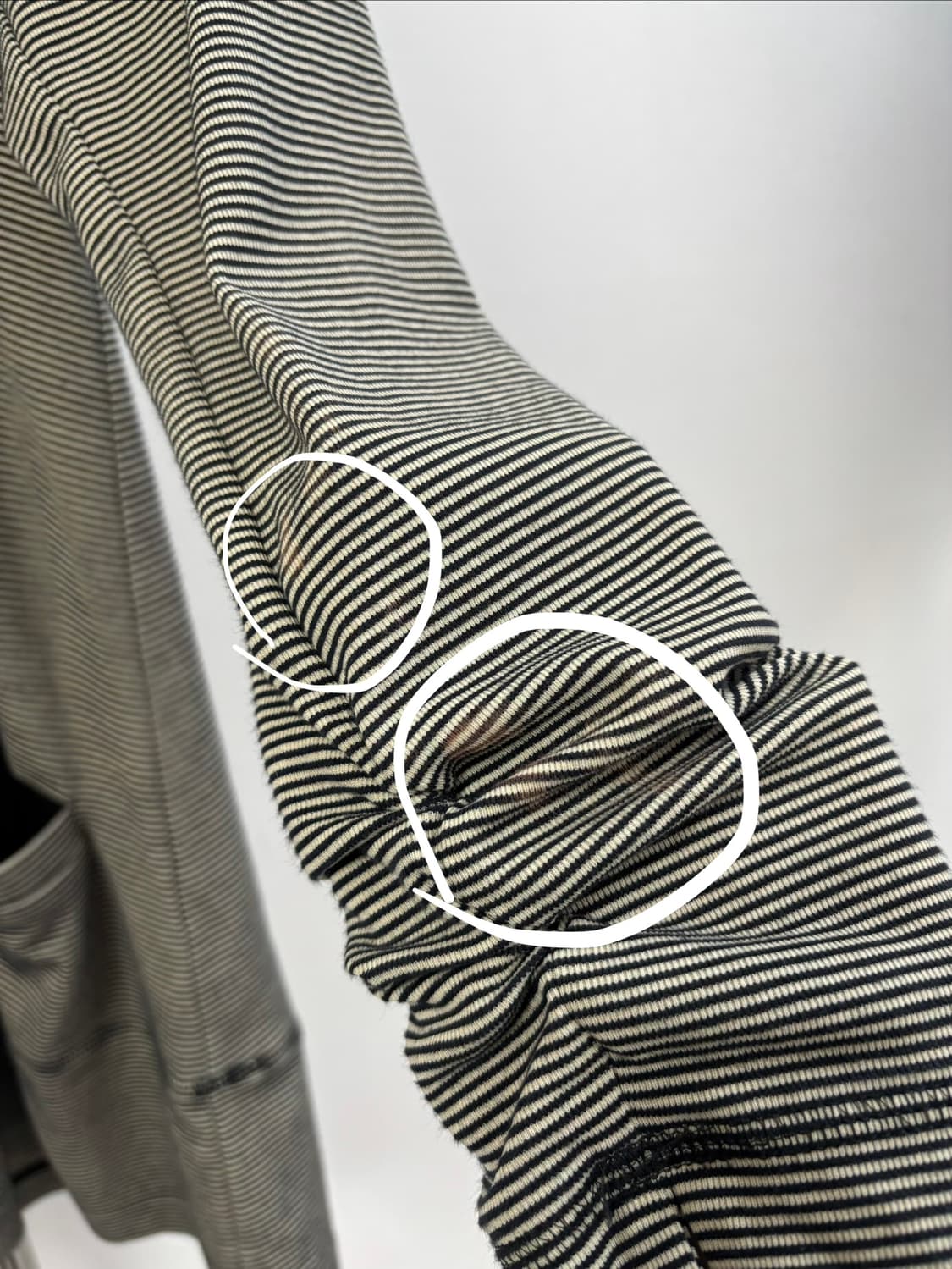 sutfeso 빈티지 스트라이프 벌룬 후디 레이어드 탑 상품이미지4