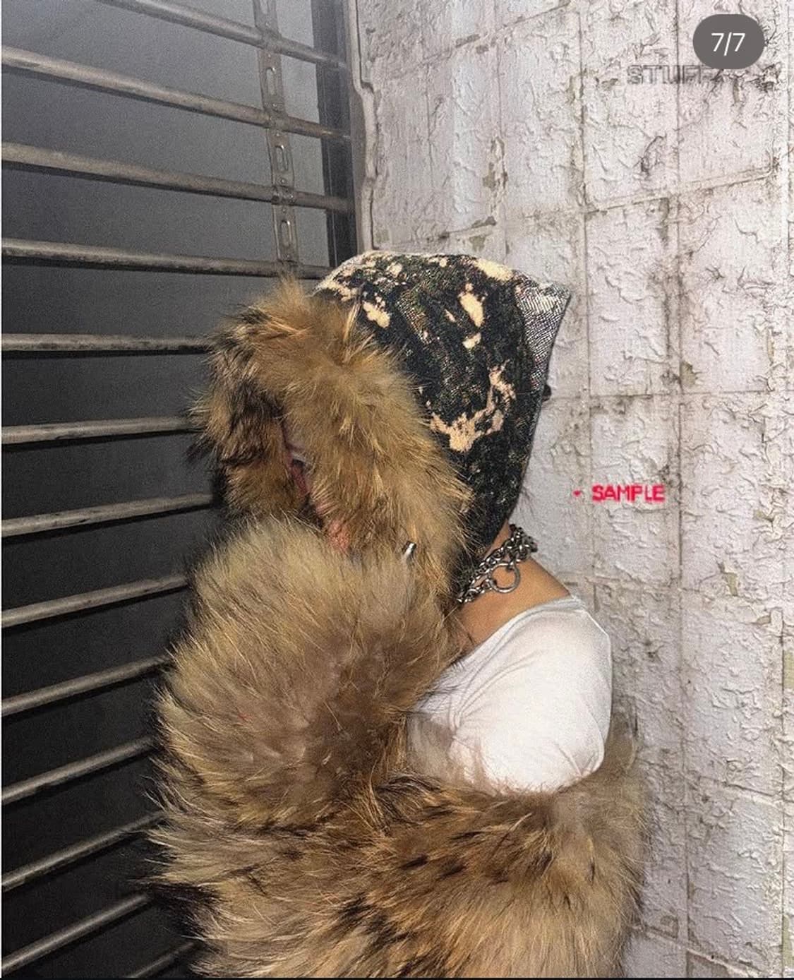 빈티지 퍼 모자 스카프 상품이미지3