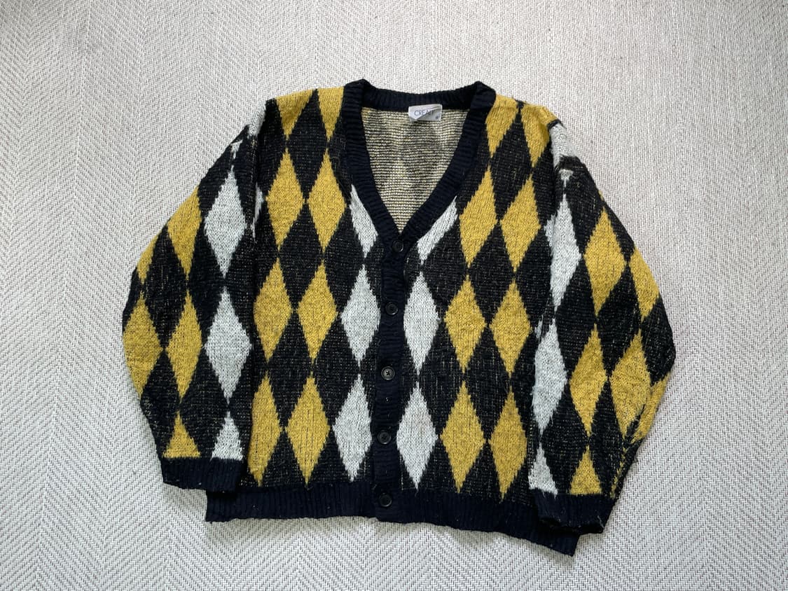 빈티지 모헤어 아가일패턴 가디건  J03907 상품이미지1