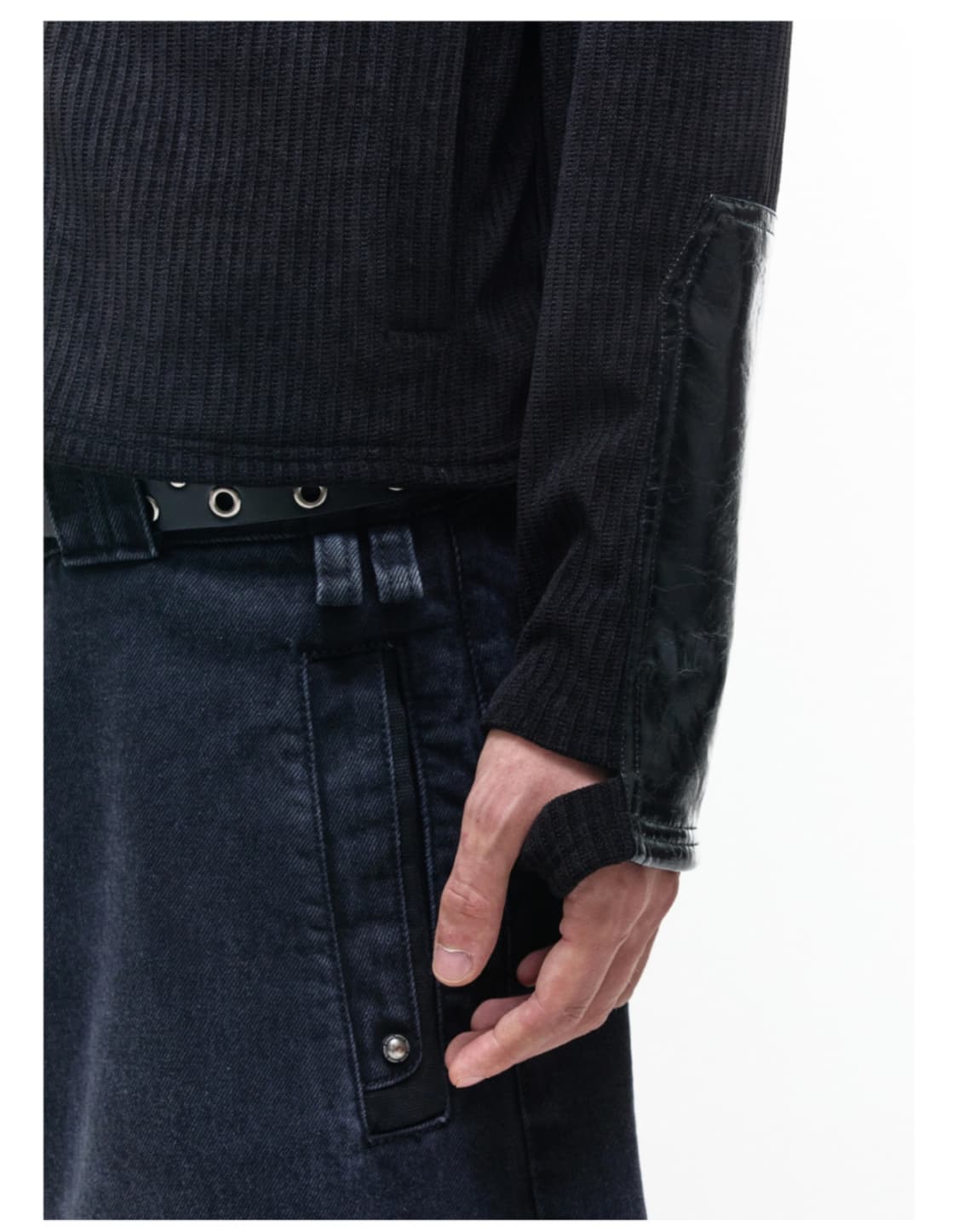 오퍼스 컴벳 레더 패치 니트 상품이미지3