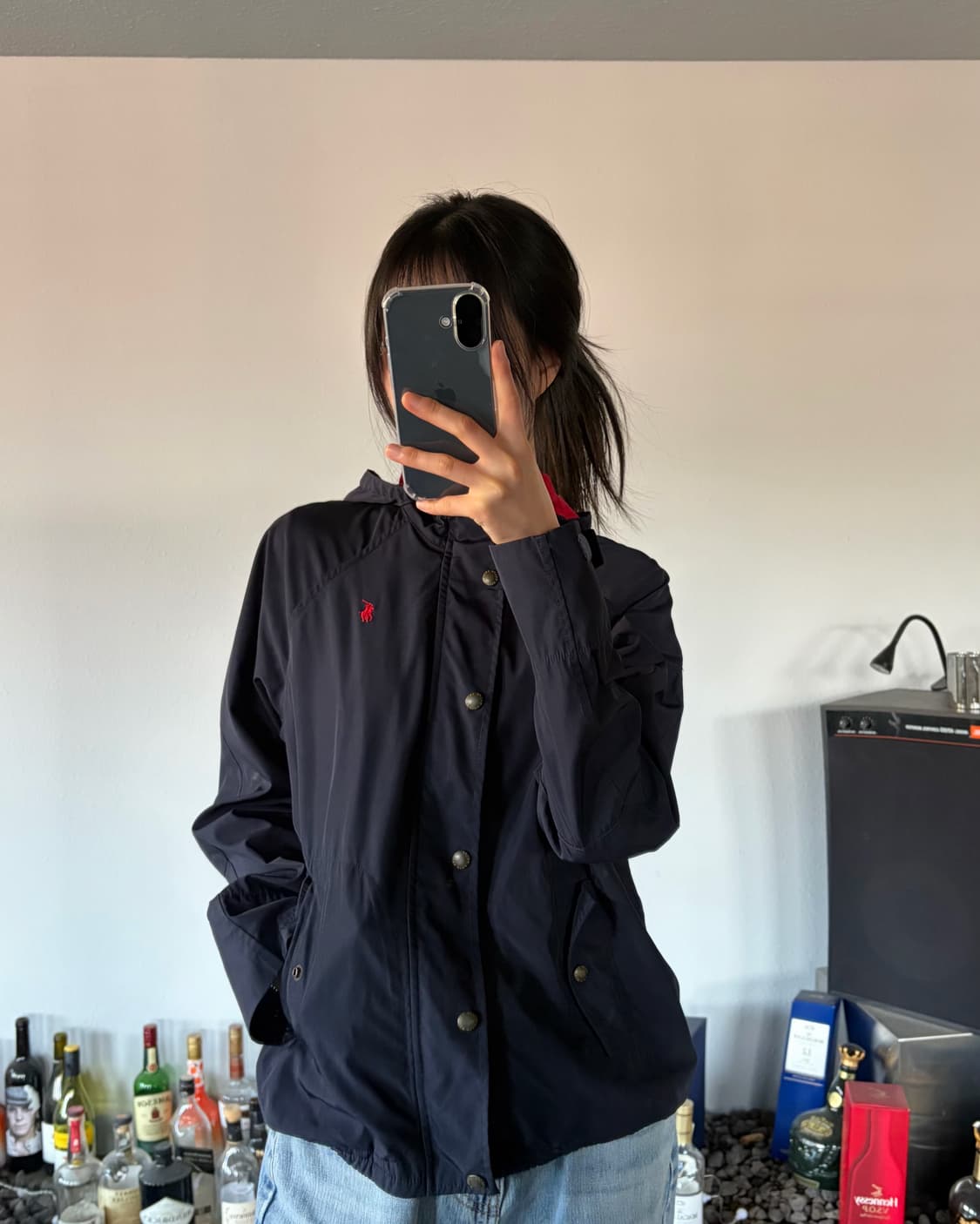 [M]폴로 랄프로렌 네이비 바람막이 후드 자켓 상품이미지1