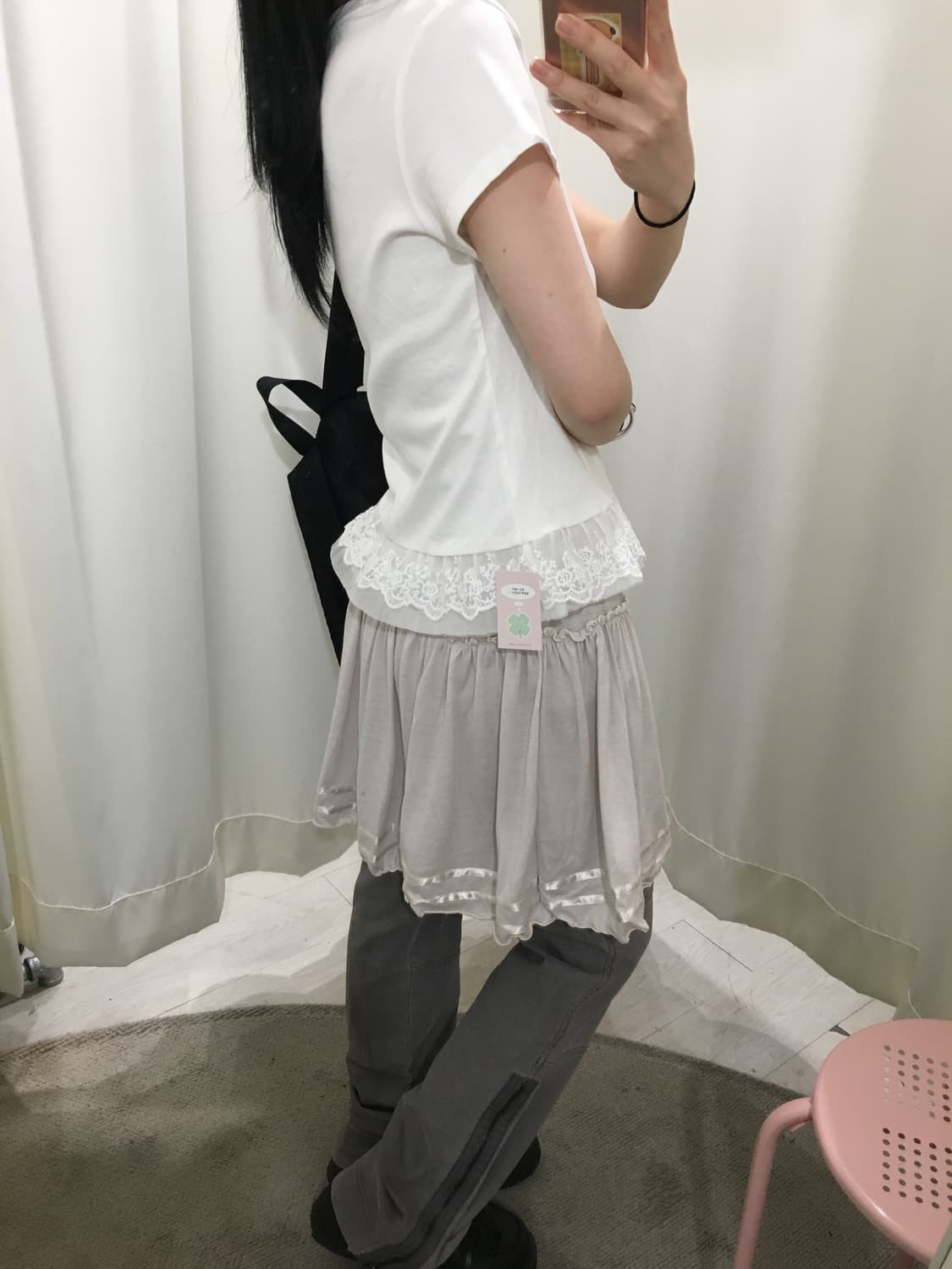 프릴 레이스 티셔츠 상품이미지5