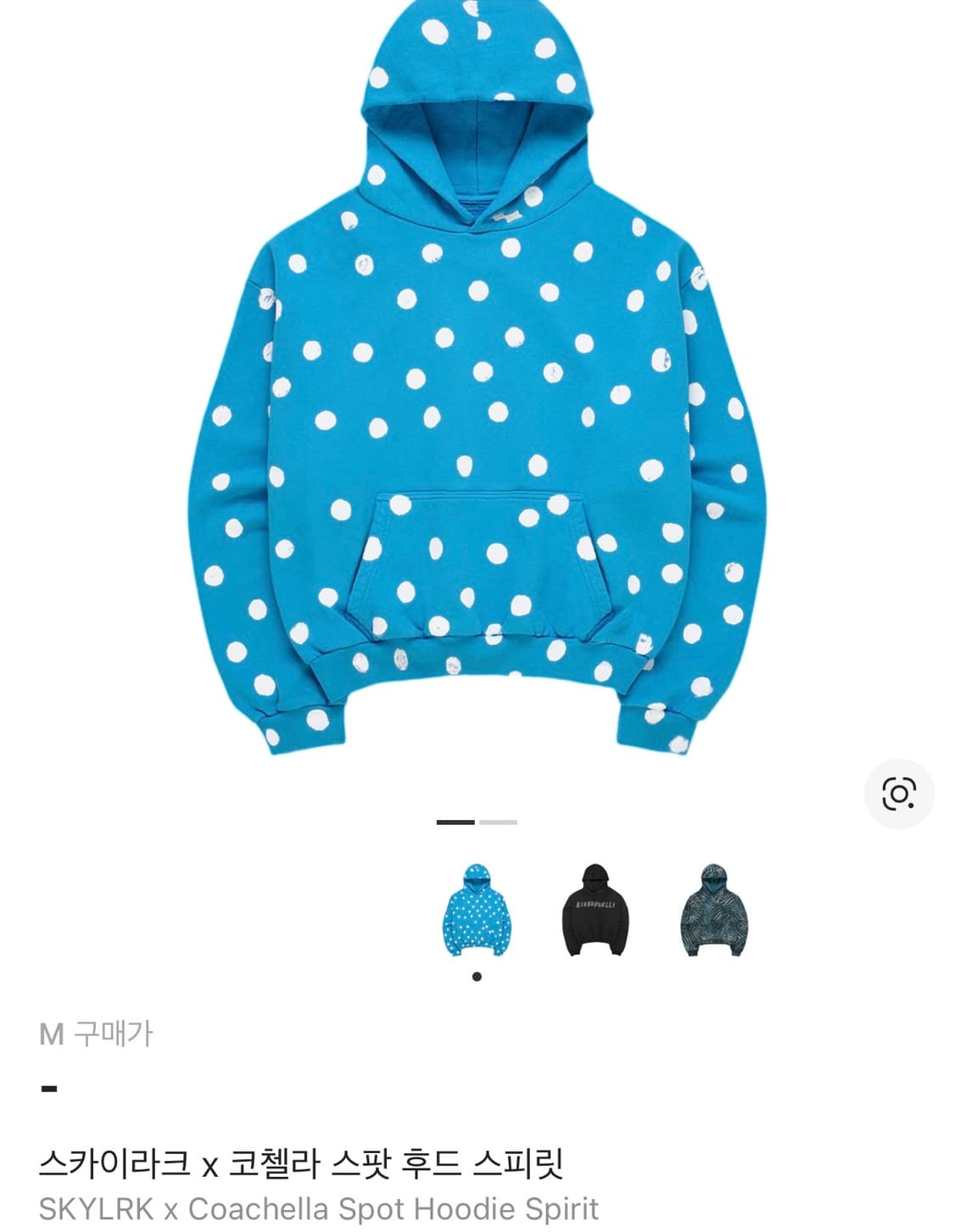 skylrk 코첼라 스팟 후드 스피릿 M사이즈 구합니다. 상품이미지1
