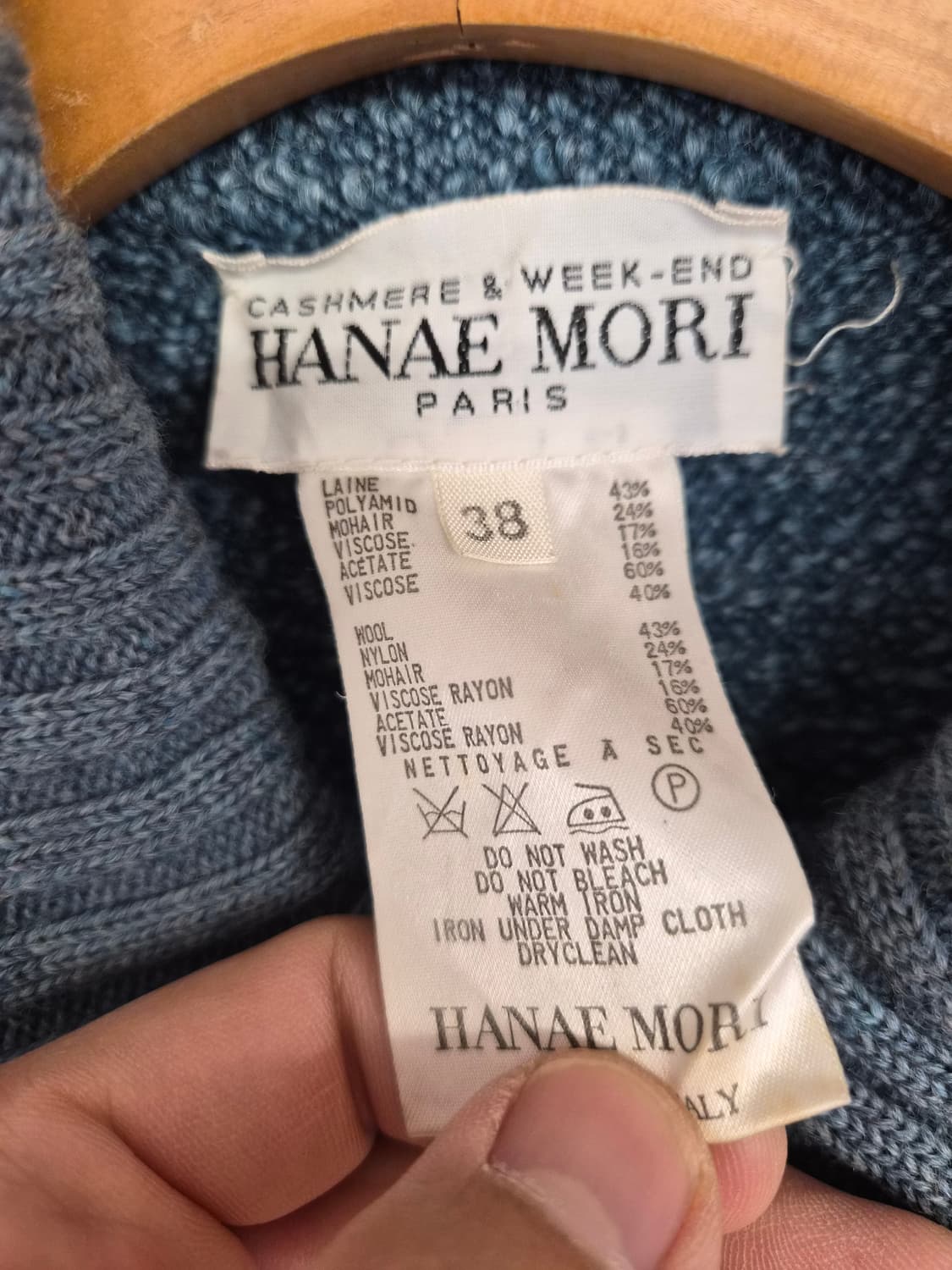 38) HANAE MORI 빈티지 니트 코트 팝니다 상품이미지3