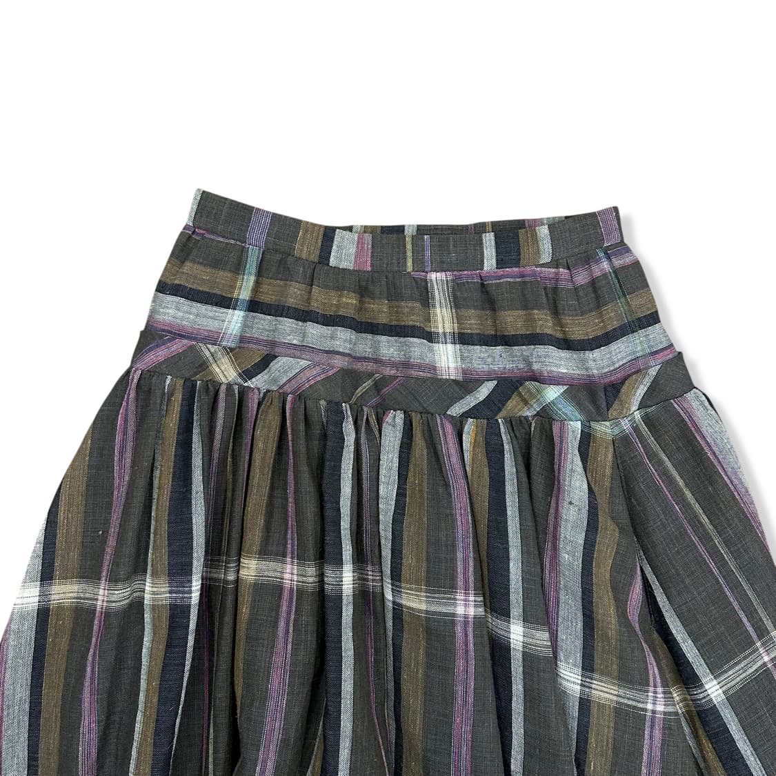 Vintage Check Ruffle Long Skirt 상품이미지2