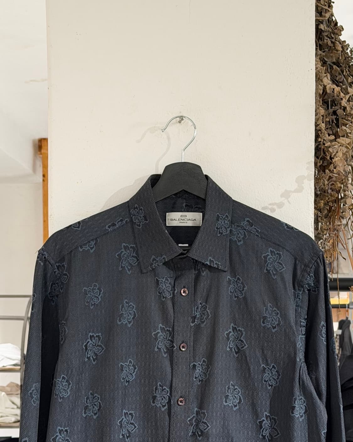 발렌시아가 네이비 플라워 롱슬리브 셔츠 상품이미지4