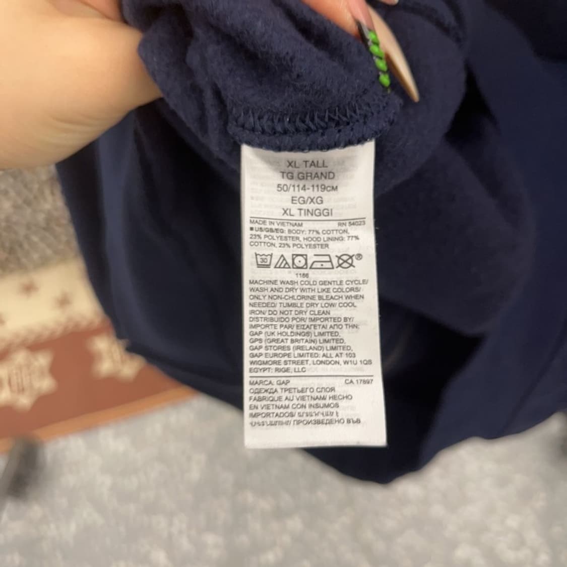 갭 올드스쿨 빈티지 오버핏 약기모 후드집업 XL C09270 상품이미지6