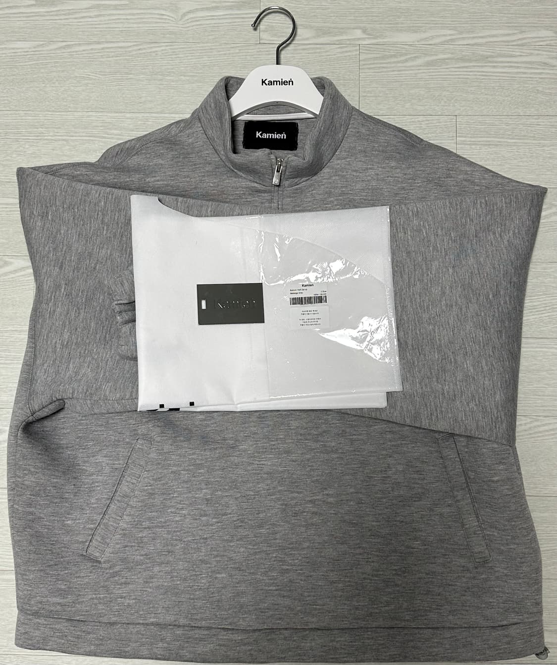 [2]카미엔 벌룬 하프집업 그레이  상품이미지3