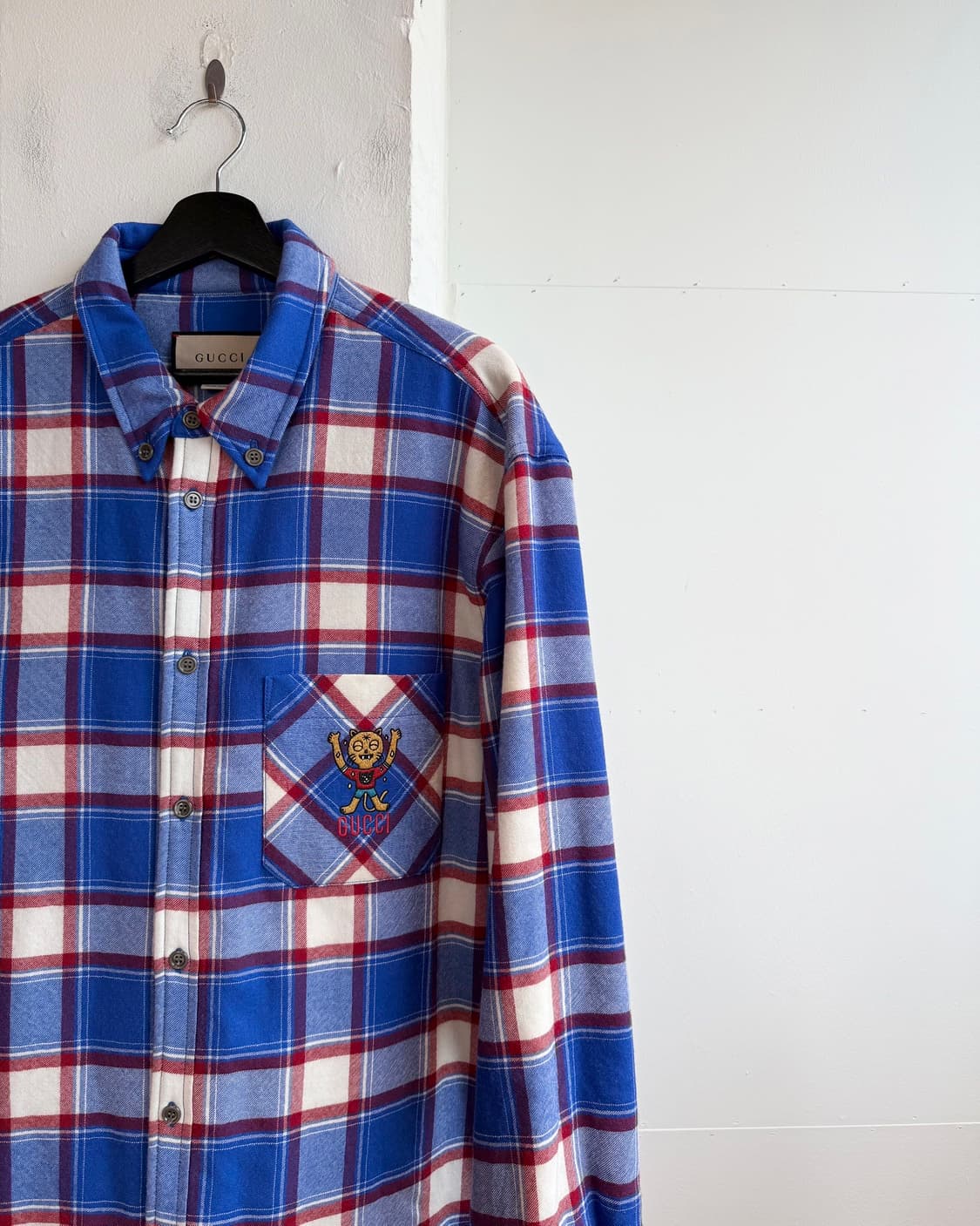 구찌 파블로 델시엘로 블루 플란넬 울 셔츠  상품이미지5