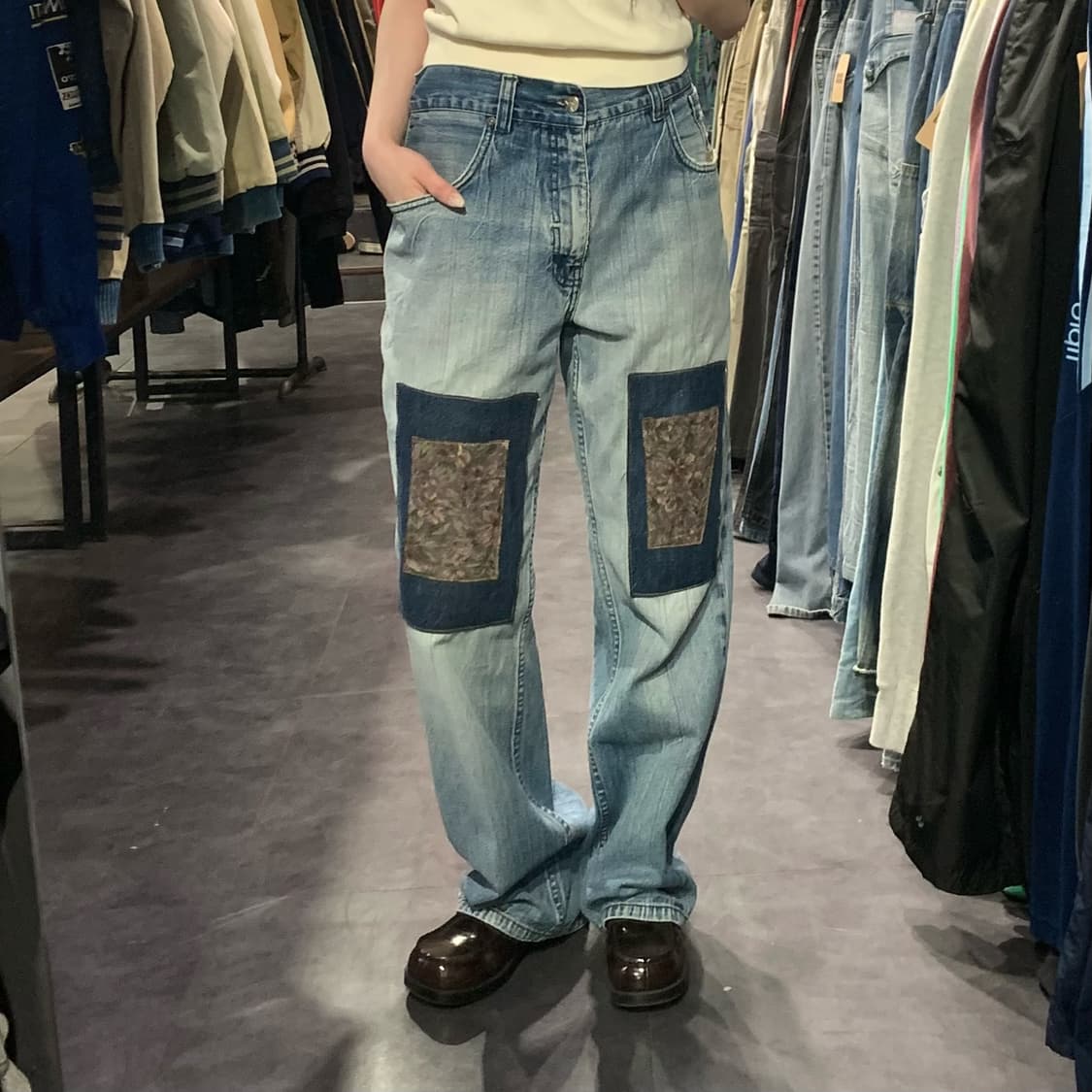 [IM] ROCAWEAR 패치워크 데님 팬츠 상품이미지1