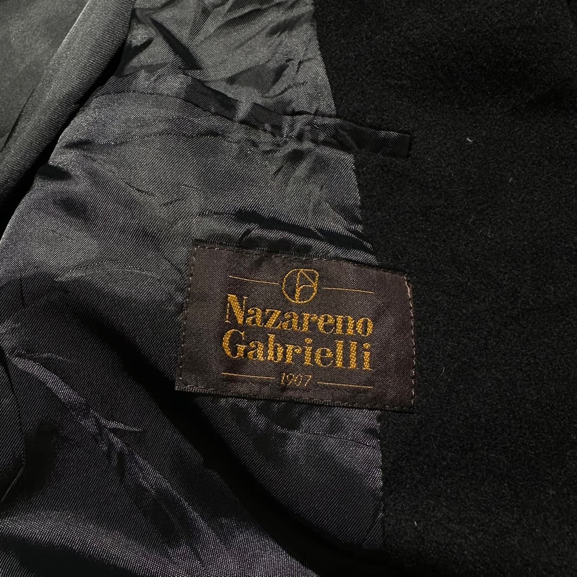 나자레노 가브리엘리 캐시미어 100% 더블 코트 블랙 상품이미지6